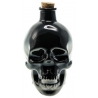 Bouteille tête de mort noire en verre - déco de table halloween