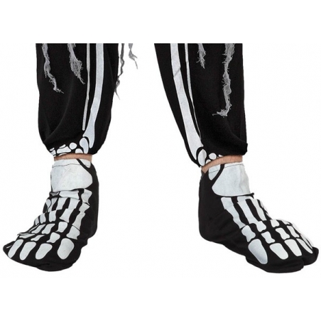 Paire de chaussons squelette pour adulte idéale pour tous vos déguisements de squelette Paire de chaussons squelette pour adulte idéale pour tous vos déguisements de squelette