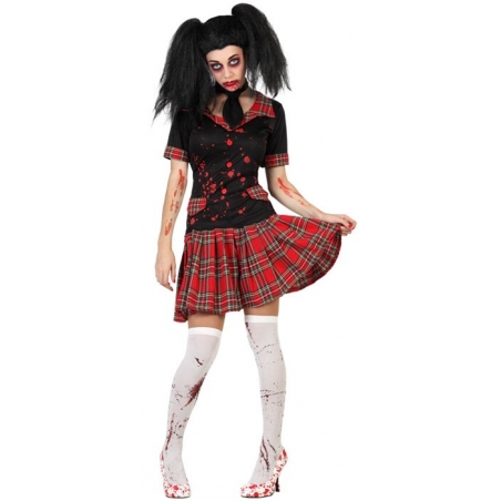 Déguisement d'écolière zombie pour femme décliné de la taille S au XL pour halloween