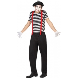 déguisement de mime pour homme idéal pour le carnaval ou une soirée noir et blanc