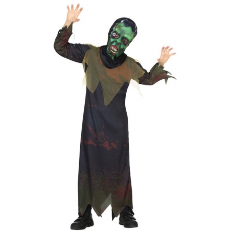 déguisement de zombie enfant avec tunique et masque - costume halloween