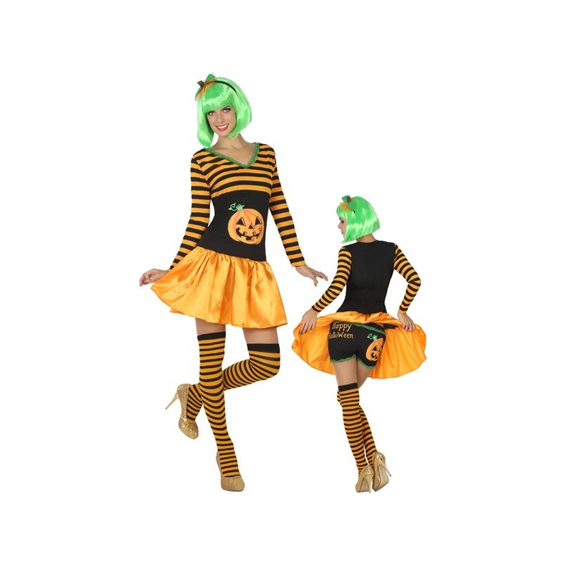 Cosstume femme citrouille Happy Halloween disponible de la taille S au XL