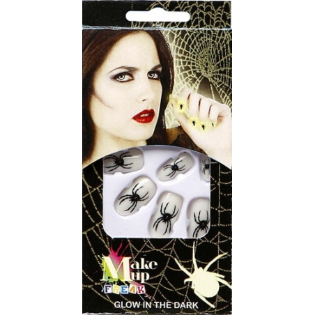 Faux ongles araignées phosphorescents Faux ongles araignées phosphorescents