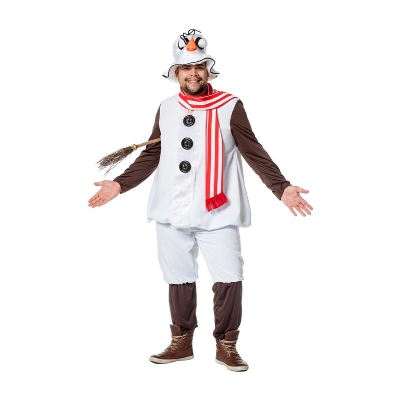 Costume de bonhomme de neige grande taille pour homme disponible en tailles XXL et XXXL