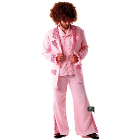 Déguisement disco fever rose homme