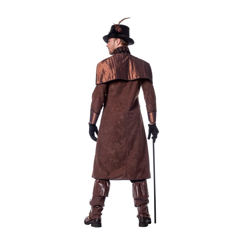 Long manteau steampunk avec ceinture pour homme - déguisement chic et choc, temps moderne