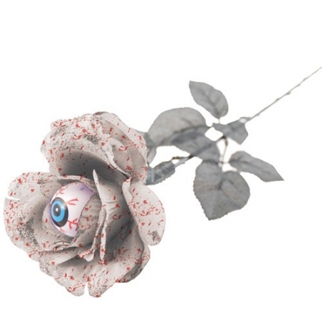 Rose blanche ensanglantée avec œil