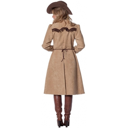 Long manteau de cowgirl avec gilet - costume femme western luxe