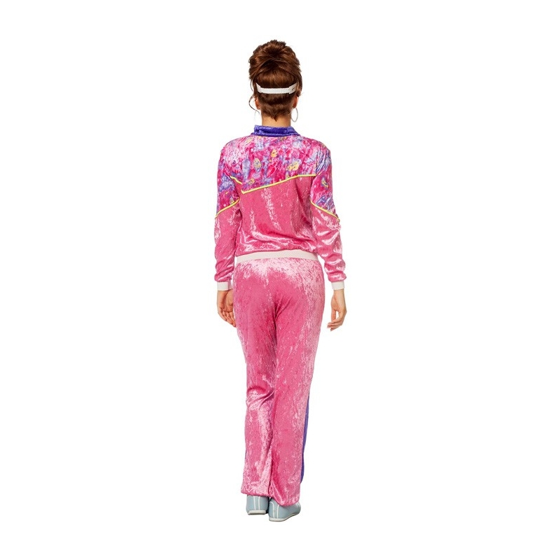 Costume soirée année 80 pour femme, jogging rose avec veste et pantalon - SA053S