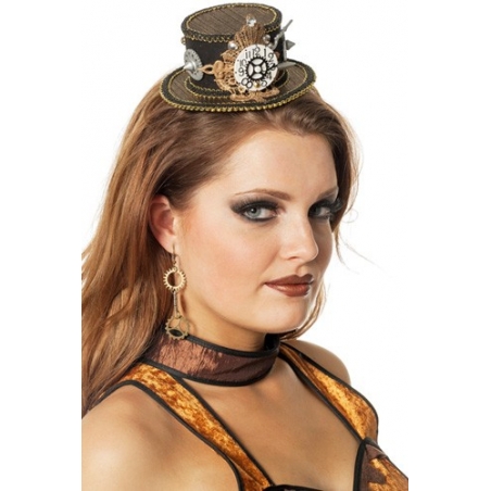 Mini chapeau steampunk avec horloge - chapeau victorien femme Mini chapeau steampunk avec horloge - chapeau victorien femme