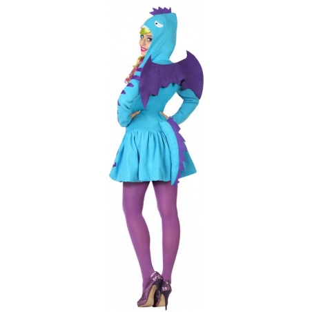 Costume femme animal, déguisement de dragon bleu idéal pour un carnaval ou un EVJF