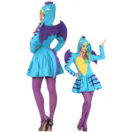 Incarnez un animal fantastique grâce à ce déguisement de dragon bleu pour femme Incarnez un animal fantastique grâce à ce déguisement de dragon bleu pour femme