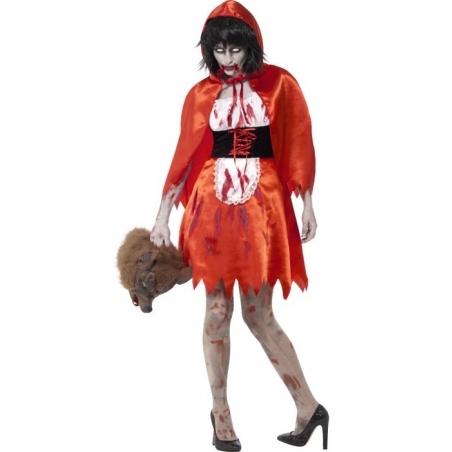 Déguisement chaperon rouge zombie pour femme, costume halloween Déguisement chaperon rouge zombie pour femme, costume halloween