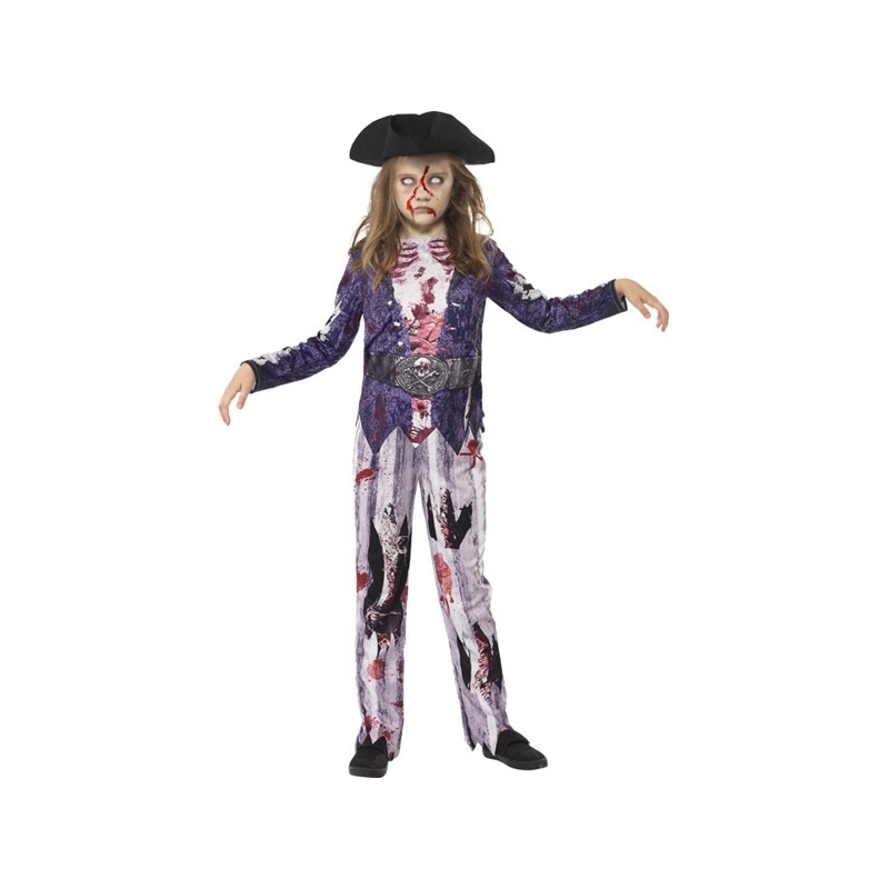 Déguisement de pirate zombie pour filles de 3 à 15 ans 