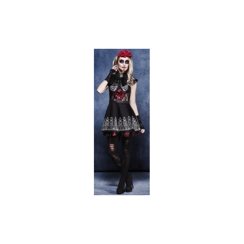 Robe squelette fête des morts mexicaine - costume halloween sexy
