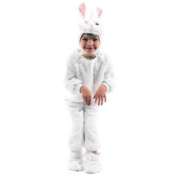 Déguisement de lapin pour enfant, combinaison blanche avec cagoule animale
