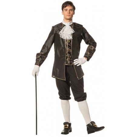 déguisement de marquis noir et or pour homme - costume vénitien adulte déguisement de marquis noir et or pour homme - costume vénitien adulte