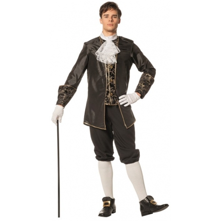 déguisement de marquis noir et or pour homme - costume vénitien adulte 