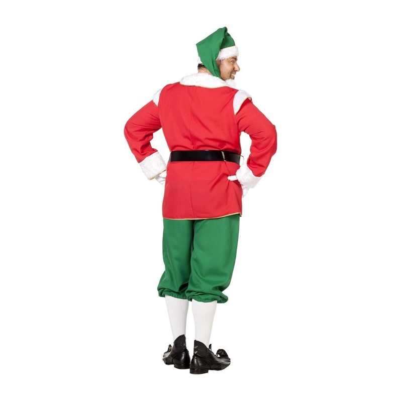 Costume Lutin De Noël Homme 4 Pièces | Déguisement Elfe Deluxe | Taille Adulte | Pour Fêtes, Spectacles, Cosplay
