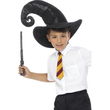 Kit de sorcier pour enfant avec cravate, chapeau et baguette magique 