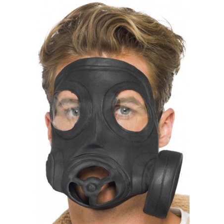 Masque à gaz noir en latex pour adulte