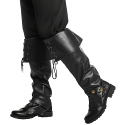Sur-bottes noires luxe - accessoire pour déguisement