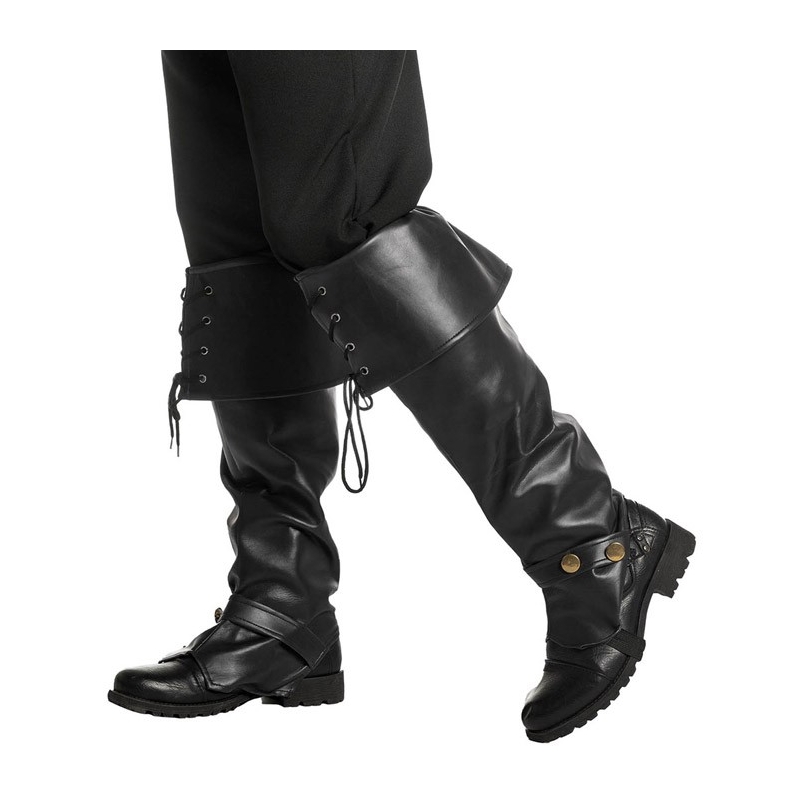Sur-bottes noires luxe - accessoire pour déguisement