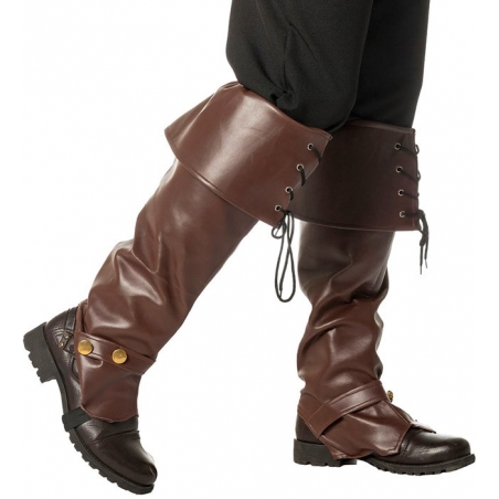 Sur-bottes marron luxe, idéale pour accessoiriser un déguisement steampunk ou pirate Sur-bottes marron luxe, idéale pour accessoiriser un déguisement steampunk ou pirate