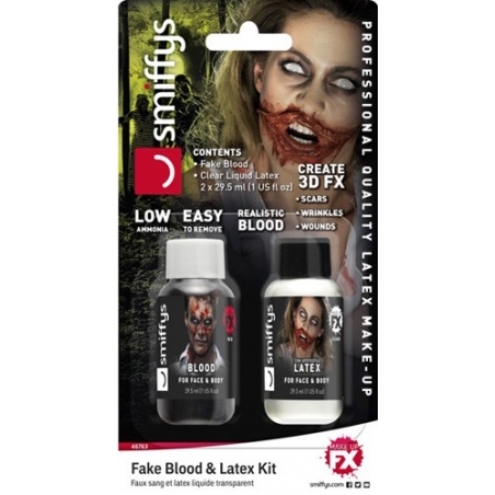 Kit de faux sang et latex liquide idéal pour halloween