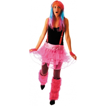 Tutu rose fluo pour femme, accessoirisez tous vos déguisements sur le thème des années 80