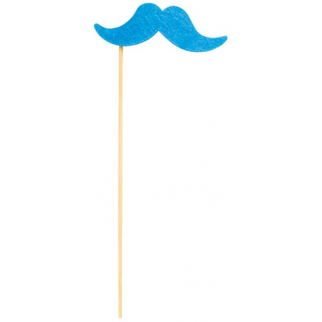 Moustaches fluo pour déguisement, moustache bleu 