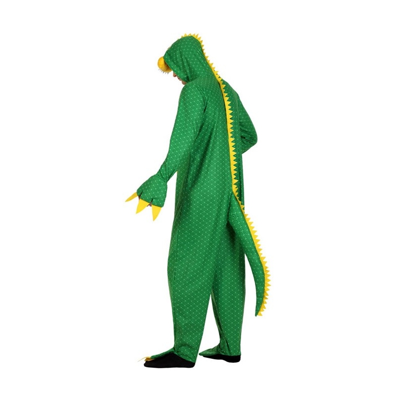 Déguisement dragon vert pour homme combinaison à capuche avec queue - costume animal