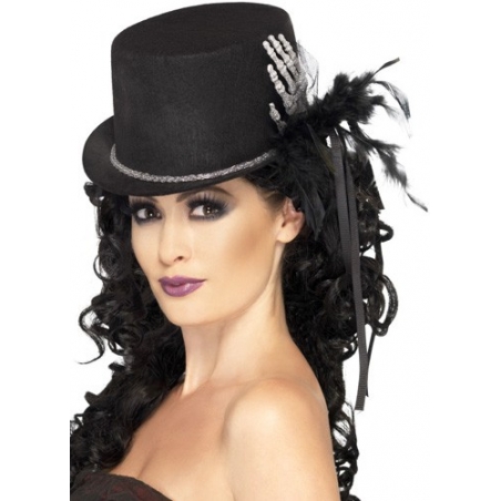 Chapeau noir avec squelette, un chapeau idéal pour les fêtes d'halloween Chapeau noir avec squelette, un chapeau idéal pour les fêtes d'halloween