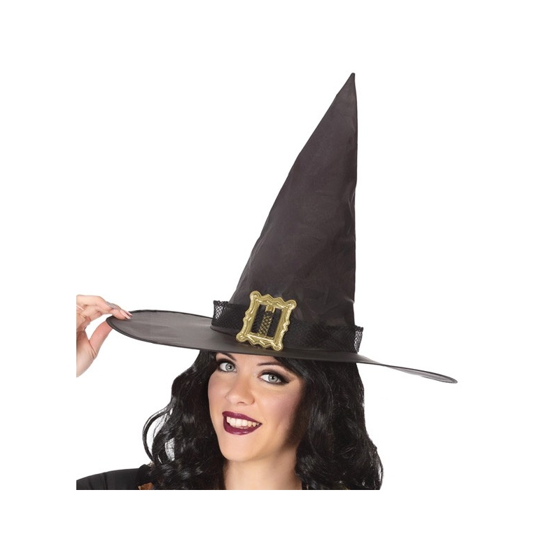 Lot 5 Chapeaux Sorcière Noirs Pointus Pliables 38cm - Halloween Déguisement Fête Cosplay