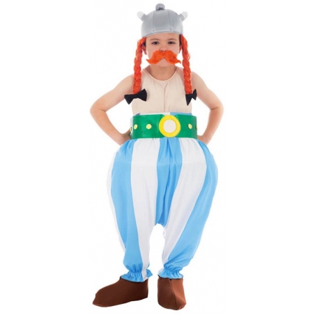 Déguisement Obélix pour enfant de 3 à 12 ans avec casque et moustache - personnage de bande dessinée