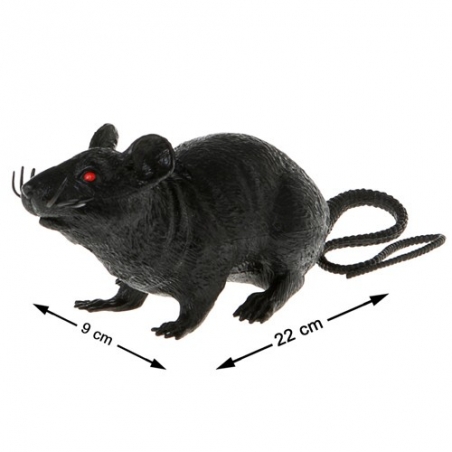 Rat noir d'nviron 22 x 9 cm, idéal pour réaliser votre décoration pour halloween