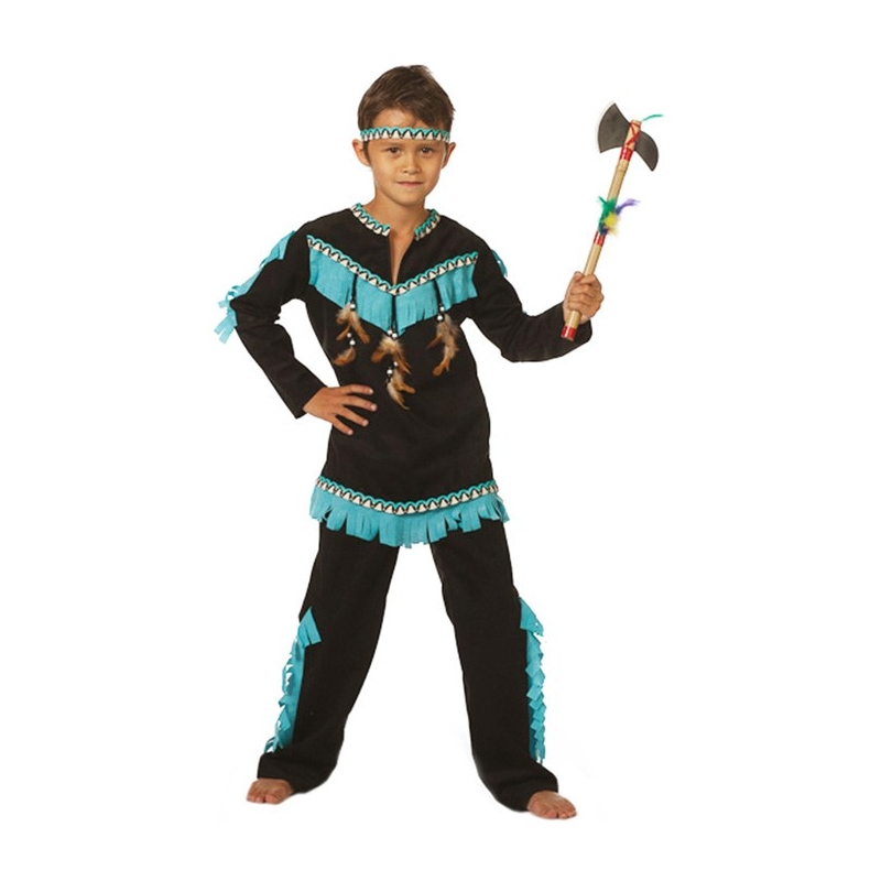 déguisement indien bleu et noir pour garçons et adolescents - costume indien wishbone