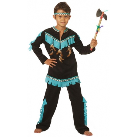 déguisement indien bleu et noir pour garçons et adolescents - costume indien wishbone