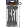Sachet de 6 fourchettes noires, halloween mexicain "Day of the dead"