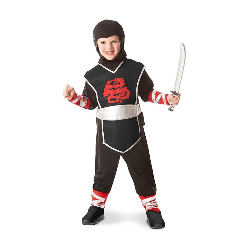 Morph Déguisement Ninja Enfant, Costume Ninja Rouge, Tenue Ninja pour Enfants, Idéal pour Carnaval, M