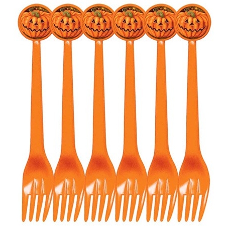 6 fourchettes halloween, invitez les citrouilles à votre décoration de table