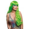 Longue perruque de couleur vert fluo pour femme avec frange Longue perruque de couleur vert fluo pour femme avec frange