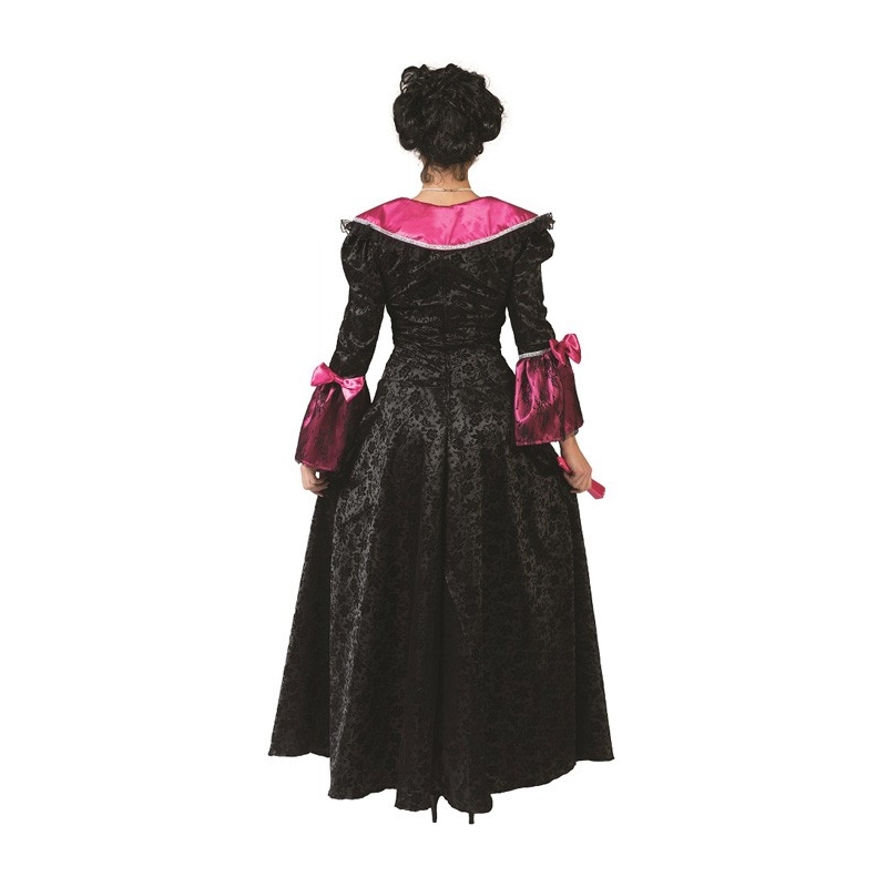 Costume de marquise noire et rose pour femme - carnaval de Venise et halloween