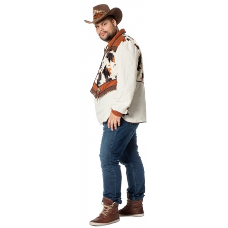 Chemise de cowboy pour homme avec gilet, déclinée en tailles xxl et xxxl