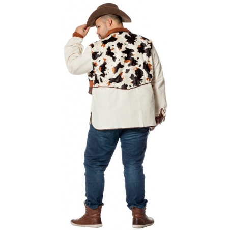 Déguisement cowboy grande taille pour homme avec chemise et gilet