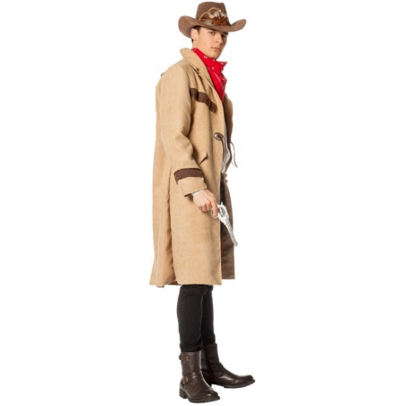 Costume de cowboy pour homme, manteau cowboy beige western