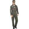 Déguisement Top Gun adulte luxe, combinaison de pilote casse avec lunettes, écussons et dog tags Déguisement Top Gun adulte luxe, combinaison de pilote casse avec lunettes, écussons et dog tags
