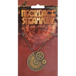 Collier steampunk avec rouages de couleur bronze - bijoux steampunk