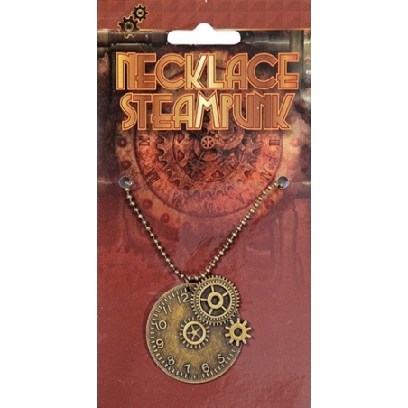 Collier steampunk avec rouages de couleur bronze - bijoux steampunk
