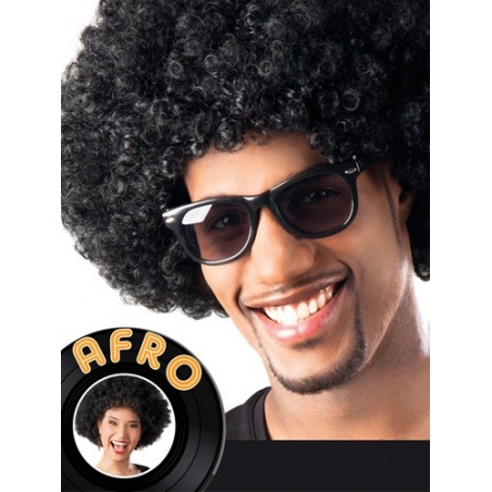 Perruque afro noire années 70 pour hommes et femmes 